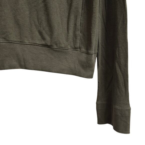 Ralph Lauren Black Label Mens Preppy Timeless Casual Waffle Knit Green Hoodie M - Picture 6 of 12